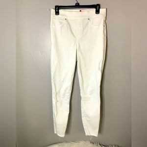 Spanx White Distressed Denim Jeans